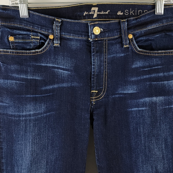 7 For All Mankind Jeans Womens 31 Blue The Skinny Ankle Denim (31x29) - Picture 3 of 11